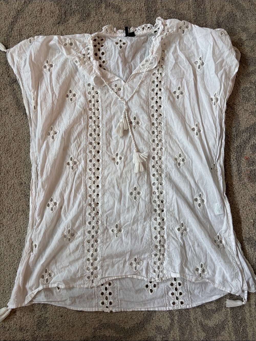 J crew linen eyelet coverup